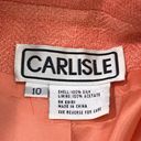 Carlisle  Womens Silk Jacket Set Size 10 Blazer with Sz XL Knit Top Orange Photo 11