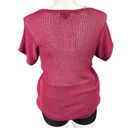 a.n.a  Womens Sweater Shirt Top Short Sleeve Loose Knit Crochet Pullover Red Large Photo 2