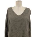 CP Shades  Olive Green Floral Embroidered Long Sleeve Top Size Medium Photo 1