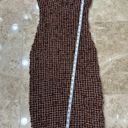 Free People  Set the Bar Smocked MIDI Dress. Brown. Size XS Photo 4