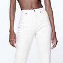 ZARA   TRF White Mid Rise Cropped Flare Denim Jeans Size 0 Photo 0