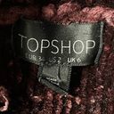 Topshop  Oversized Chenille Sweater Burgundy Size 2 Photo 2