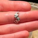 Sterling Silver Vintage Floral Bypass Band 925  Ring Photo 11