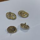 Monet Lot Of 2 Pretty Signed  Gold Tone Costume Earrings Pierced Mix Photo 7