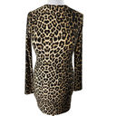 None Womens Junior's XL Cheetah Print Reversible Mini Dress Tie Up Animal Printed Photo 2