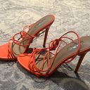 EGO Orange Lace Up Heels Photo 1