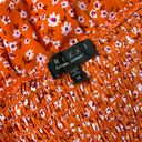 Trixxi Clothing Company Orange Smocked Floral Square Neck Empire Dress sz Medium Photo 4