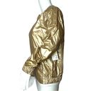 Zella Z by  Women's Shimmer Gold Athletic Jacket Full Zip Black Zipper Photo 2