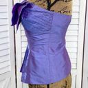 Tracy Reese Plenty by  Pleated Taffeta Bustier Corset Top Purple Shimmer 8 Photo 1