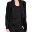 DKNY  Sequin Collar Open Front Cardigan Black Photo 1