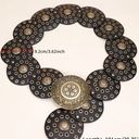 Large Round BELT Medallion Dark Brown Concho Disc Western Womens Photo 6