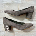 Brian Atwood Karina Suede Cage Block Heel Pumps |‎ Grey Size 6.5 Photo 1