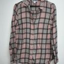 Old Navy  The Classic Flannel Shirt Womens Size M Pink Black Gray Plaid Cotton Photo 0