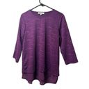 Krass&co  Ellen Tracy Purple Flowy 3/4 Sleeve Scoop Neck Ladies Blouse SZ Large Photo 2