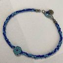 Handmade  blue bead flower anklet Photo 0