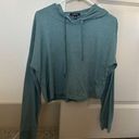 Zobha Teal cropped athletic hoodie Photo 0