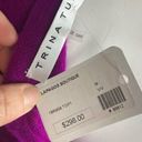 Trina Turk  cashmere sweater medium NWT violet open back bow purple pink colorful Photo 5