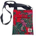 Da Kine Jive Floral Palm Leaf Crossbody Bag Purse Red Tropical Summer Vacation Photo 0