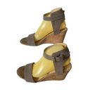 Sam Edelman  Ladies 10 Willow Brown Suede Cork Wedge Sandals Ankle Buckle Closure Photo 0