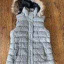 Banana Republic  Grey Faux Fur Trim Hooded Vest sz N0367 Photo 0