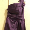 David's Bridal David’s Bridal Purple One Shoulder Satin Dress 2 Photo 2