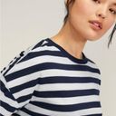 Everlane NWT  The Organic Cotton Relaxed Long Sleeve Tee in Navy Stripe Photo 1