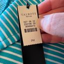 Talbots  Teal Blue Horizontal Stripe Blazer Jacket NWT Size MP Petite Medium PM Photo 2