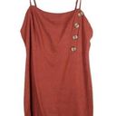 Kendall + Kylie Kendall Kylie Medium Dress Rust Orange Linen Sleeveless Spaghetti Strap Mini 706 Photo 0