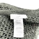J.Jill  Linen Blend Relaxed Knit Poncho Crochet Sweater Olive Green One Size Photo 5