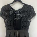 Just Me  by NY & Co black fit and flare lace dress with bow closure size medium Photo 2