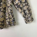 Dress Barn  Yellow & Black Floral Woven Stripe Long Sleeve Button Up Shirt Size 2X Photo 2