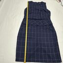 DKNY  Peplum Blue Windowpane Tweed Sheath Dress Sz 8 Photo 6