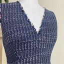 Rebecca Taylor  size 6 blue tweed sleeveless V neck fit and flare dress. Photo 5