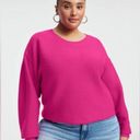 Good American NWT  Ribbed CREWNECK SWEATER FUSCHIA PINK Size S Photo 0