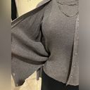 August Silk  Gray Silver Metallic Cardigan TopSet Top Sleeveless Turtleneck Sz XL Photo 4