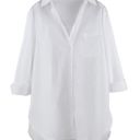 Women's Cotton Linen Shirts White Size M Photo 0