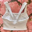 Alo Yoga white sports bra ribbed cross back Photo 6