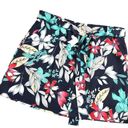 St. John’s Bay ST. JOHNS BAY Skort Shorts Skirt Size Large Navy Blue Floral Pockets Tie Belt Photo 11