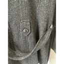 Iz Byer  Women's Size Medium Pea Coat Belt Black Button Up with hood fleece lining Photo 3