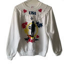 Jerzees Vintage 80s  USA HERO Custom Ruffle Crew Neck Sweater Photo 2