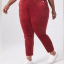 Lane Bryant NWT LIVI Active  Velour Jogger Burgundy Red Sz 30/32 Rhubarb Photo 1