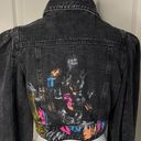 SheIn  Splatter Paint Puff Sleeve Cropped Denim Jacket (Washed Black) - 6 Photo 4