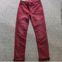 American Eagle New  Burgundy Red Raw Hem Jegging Skinny Jean Size 00 Y2K Denim Photo 2