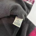 L.L.Bean  Pink Plaid Sherpa Fleece Lined Flannel Shirt Jacket Shacket Size LARGE Photo 9