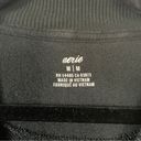 Aerie Black Real Soft Oversized Crew Neck Split Hem Sweatshirt Pullover Medium Photo 1