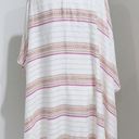 Rebellion  Again Cream Pink Striped Beach Swim Kimono Cover Up Cardigan Size M Photo 1