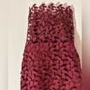 Bardot  Gemma Leaf embroidered burgundy dress halter top x Revolve Photo 5