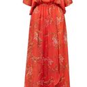 Alexis  Red Cold Shoulder Angia Floral Crepe Maxi Dress Sz S Photo 9