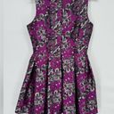 BB Dakota  Clarissa Purple Floral Print Jacquard Sleeveless Dress Sz 6 Photo 4