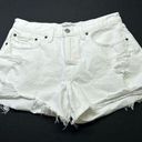 Abercrombie & Fitch  Womens Curve Love Size 6 White Denim Cutoff Shorts Photo 0